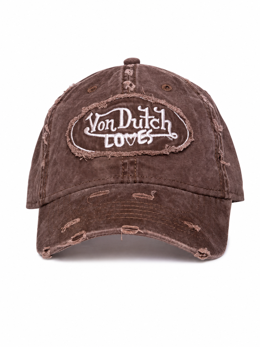VON DUTCH LOVES BROWN DISTRESSED DAD HAT