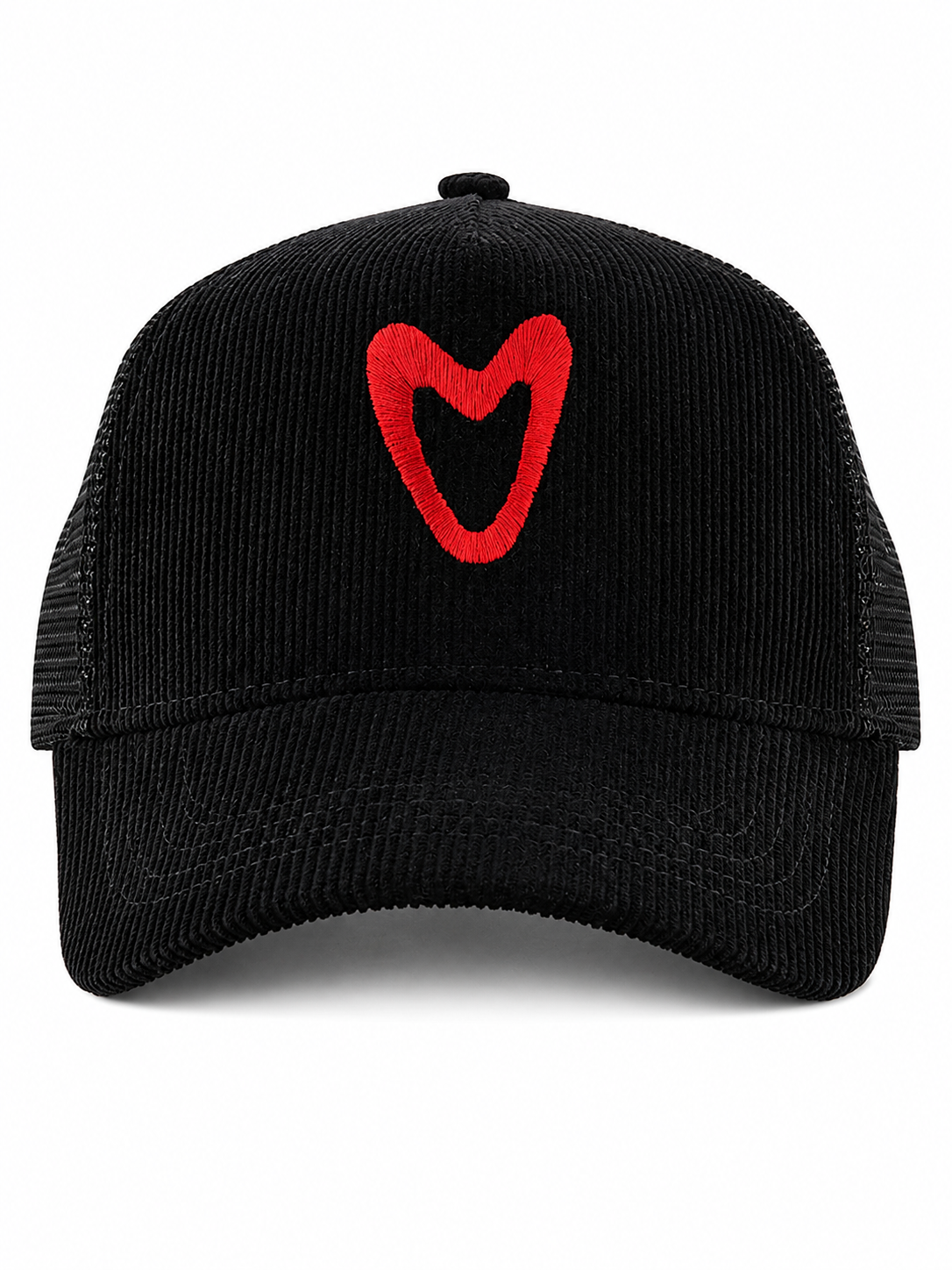 BLACK VON DUTCH LOVES LARGE HEART TRUCKER