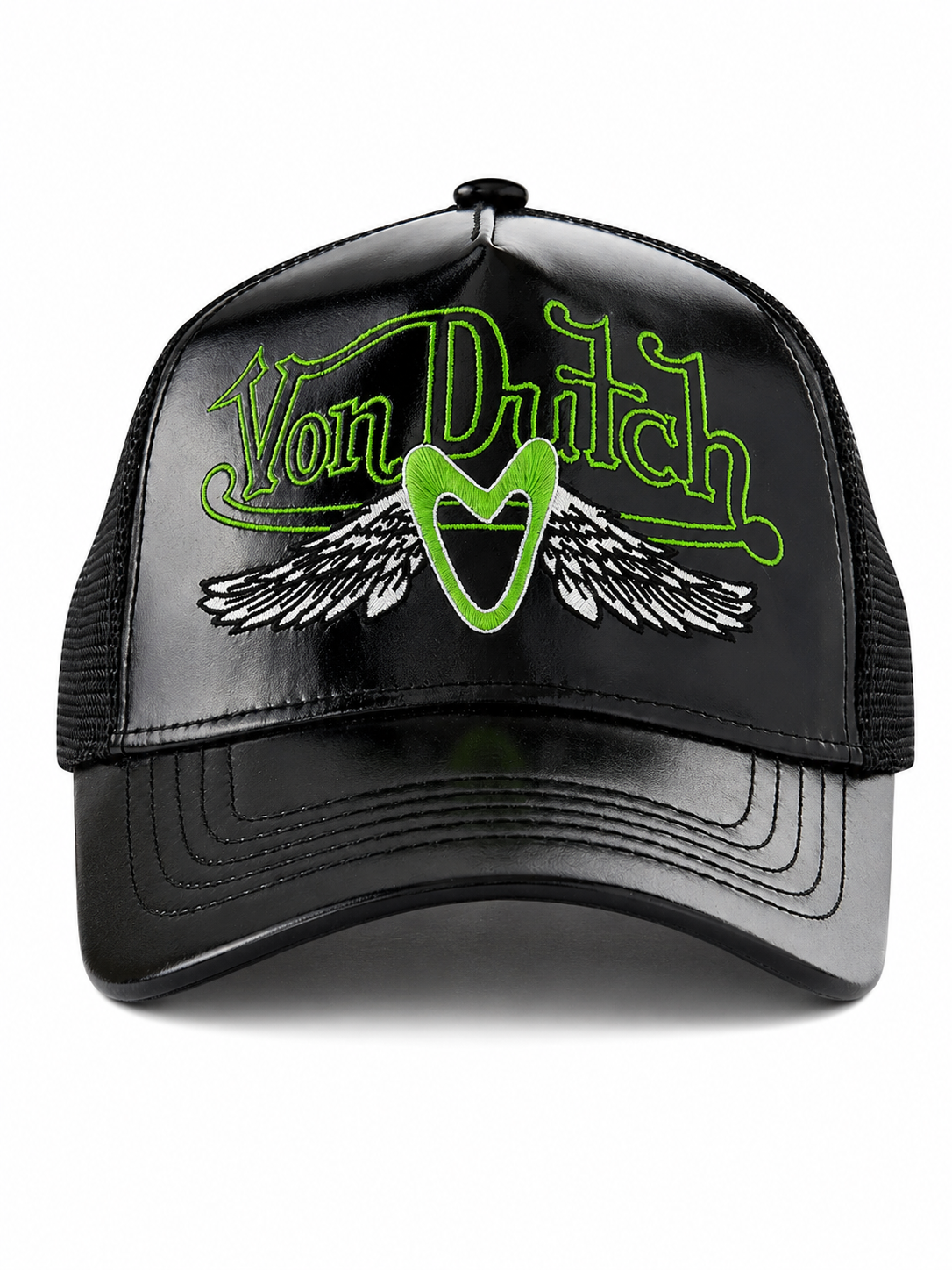 IRIDESCENT BLACK AND GREEN TRUCKER