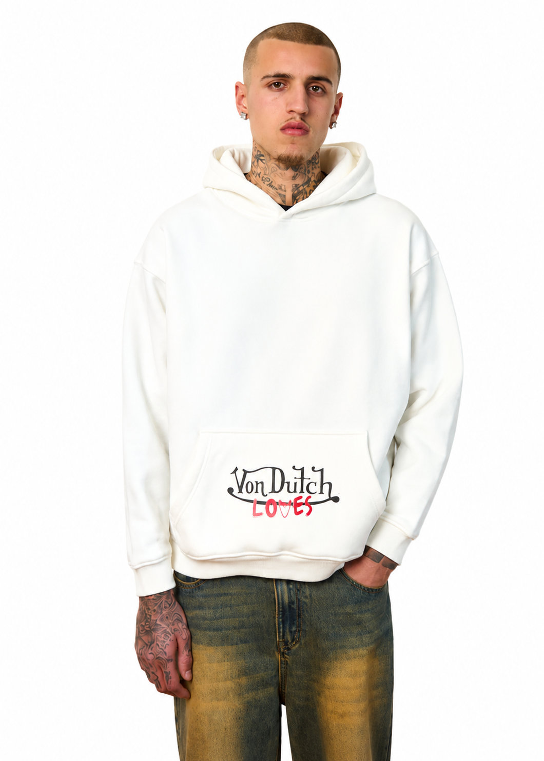 ATLAS WHITE COTTON HOODIE