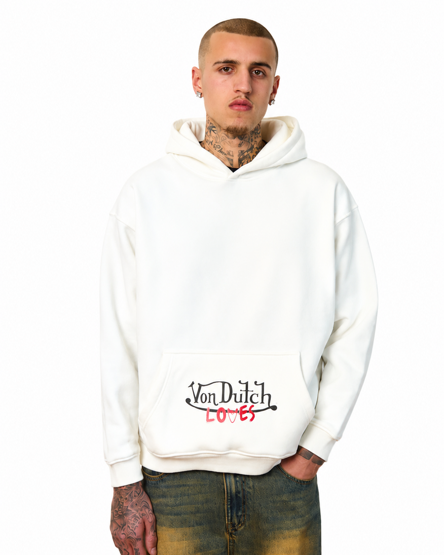Von Dutch Loves ATLAS WHITE COTTON HOODIE