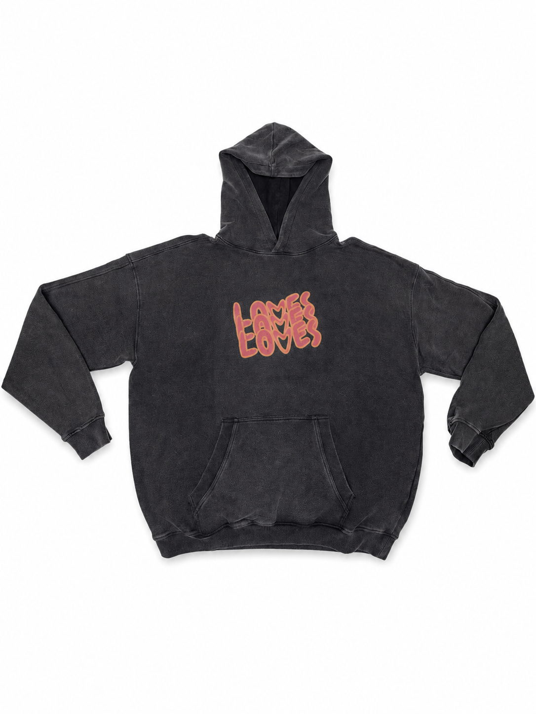 THREE LOVES COTTON BLACK HOODIE