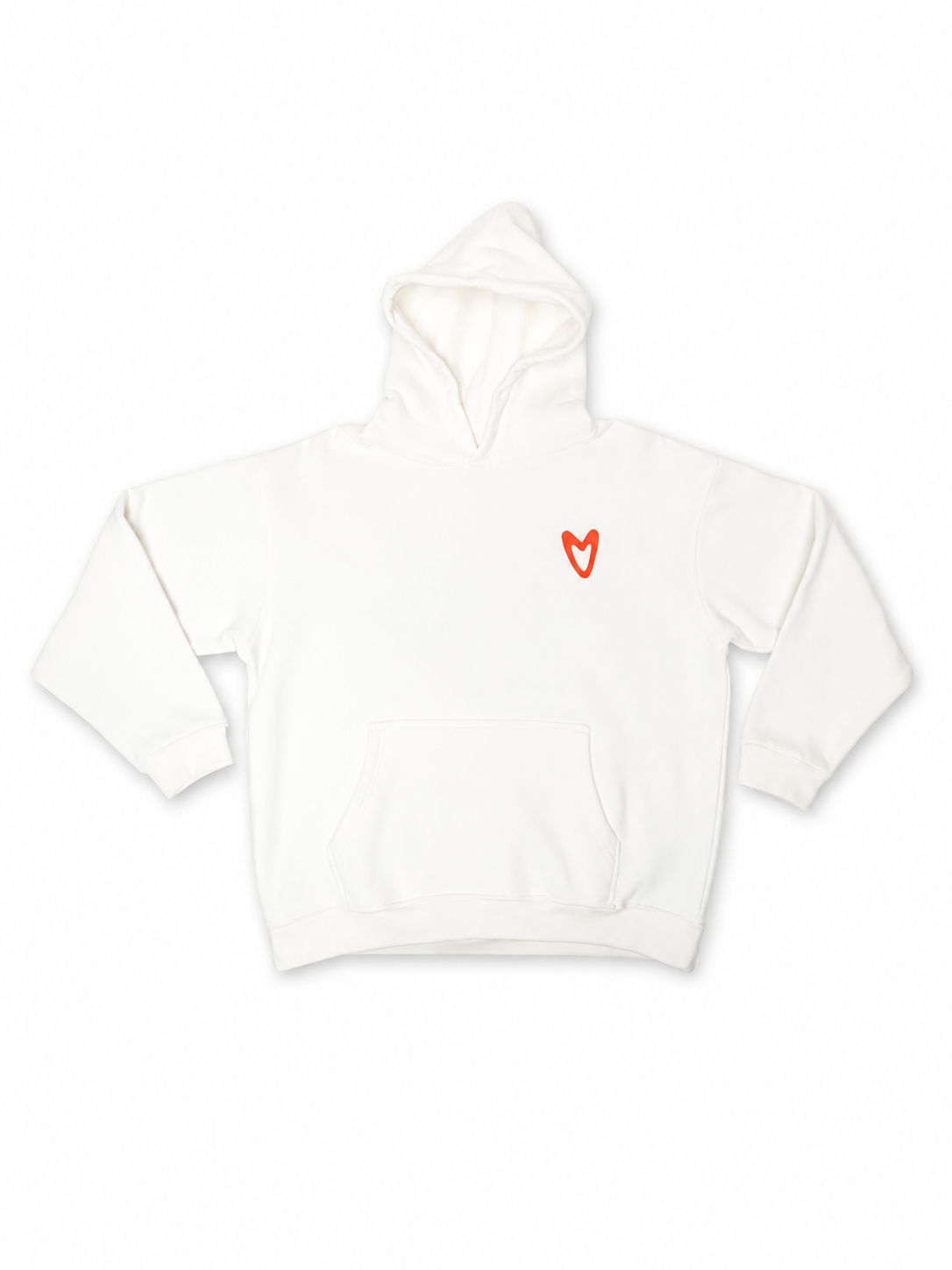 HEART WHITE COTTON HOODIE