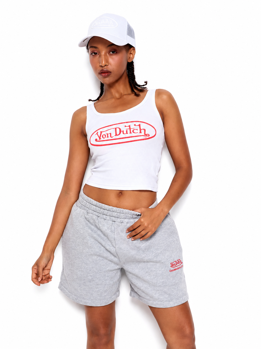 CROPPED TANK WITH RED LOGO