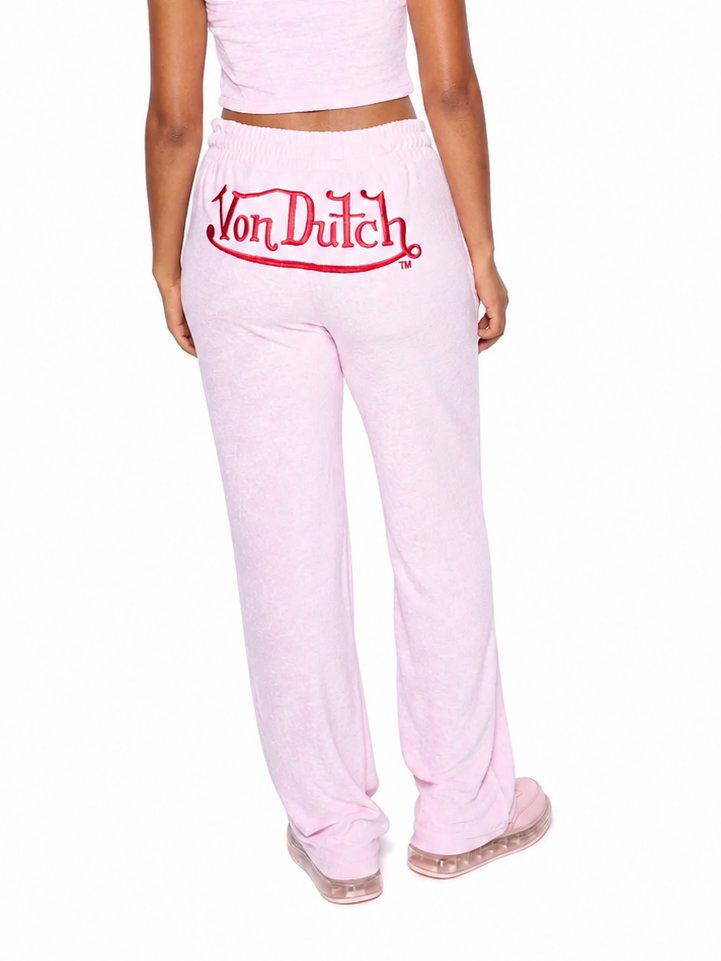 Von Dutch CALIFORNIA VELOUR PINK JOGGERS Pants