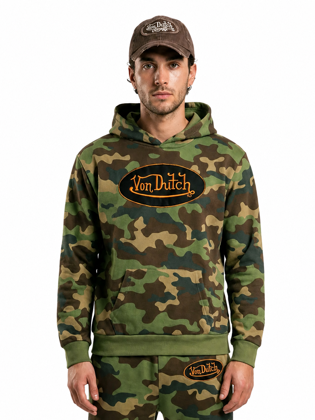 Von Dutch Patch logo CAMO HOODIE (UNISEX)