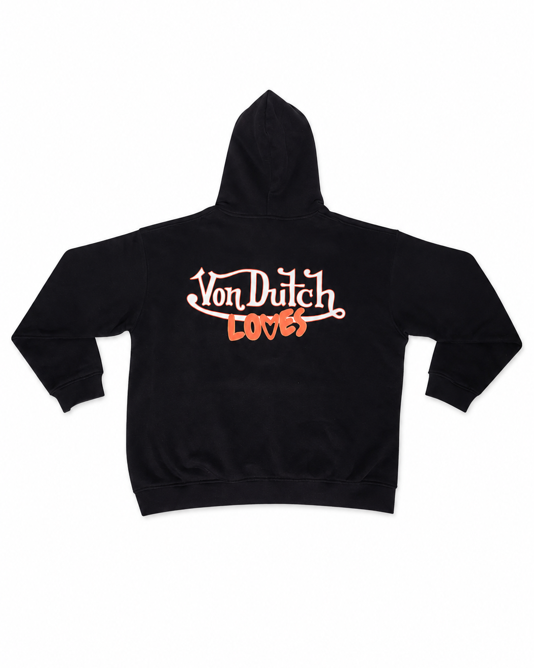 Von dutch loves OVERSIZED HEART BLACK COTTON HOODIE
