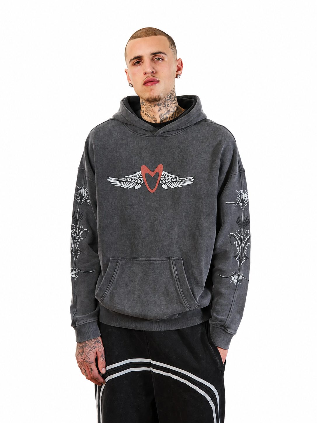Von Dutch love VINTAGE WASH WINGED HOODIE