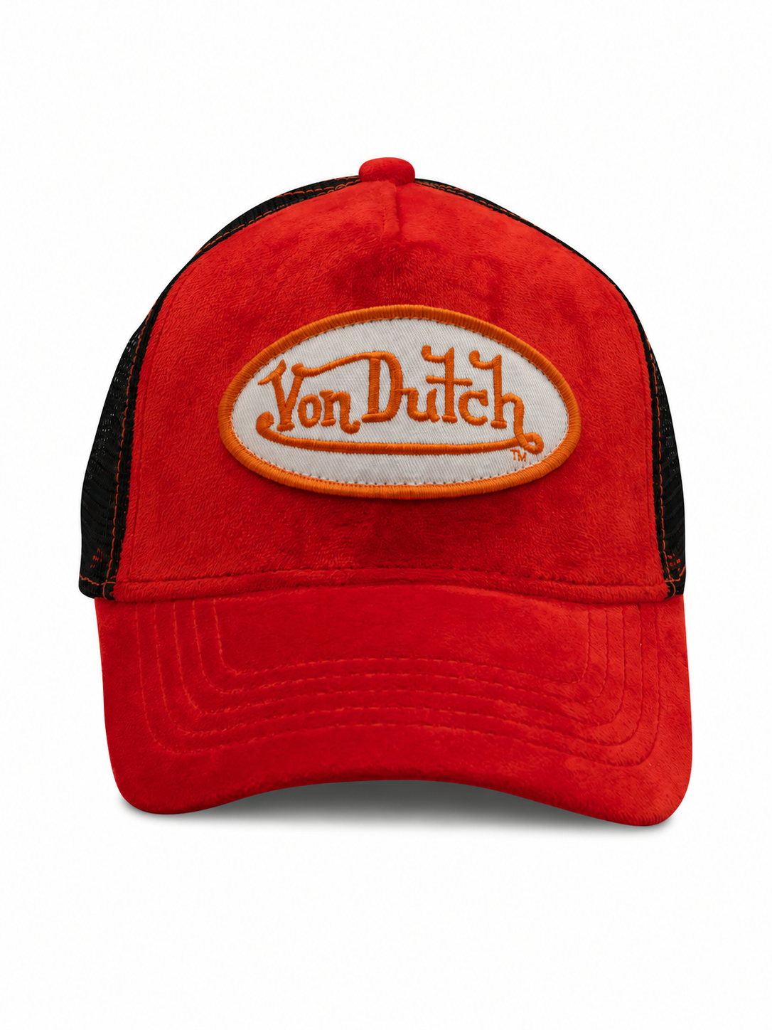 Von dutch ORANGE/RED VELVET TRUCKER HAT