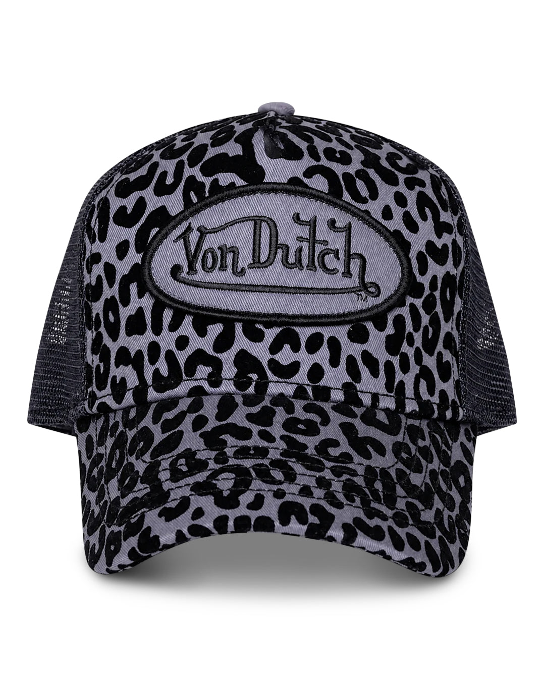 Von Dutch NAVY LEOPARD LOGO TRUCKER HAT