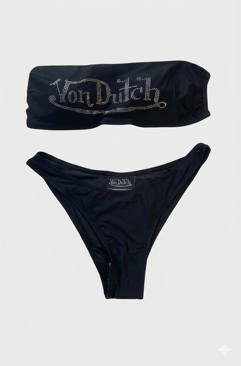 DIAMONTE BANDEAU BIKINI (BLACK)