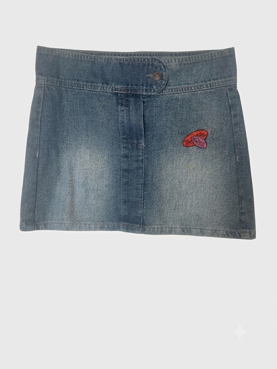 Von Dutch DENIM SKIRT EMBROIDERED LOGO AND PATCHES