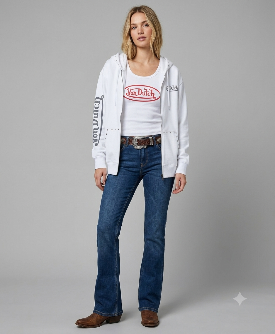 WHITE STUDDED HOODIE