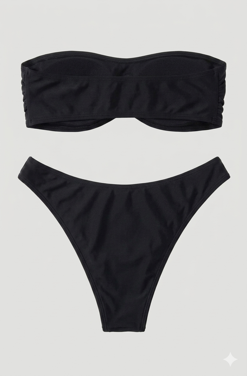 DIAMONTE BANDEAU BIKINI (BLACK)