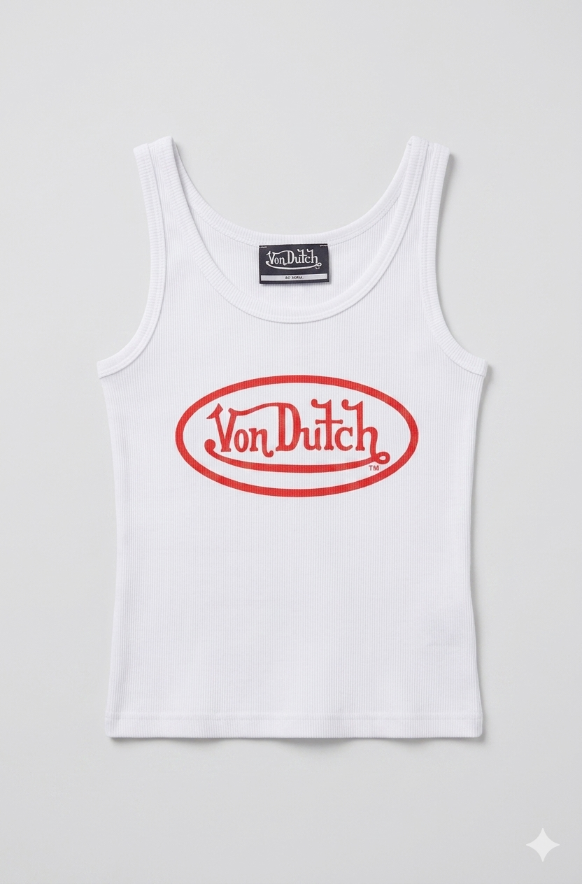 CROPPED TANK WITH RED LOGO