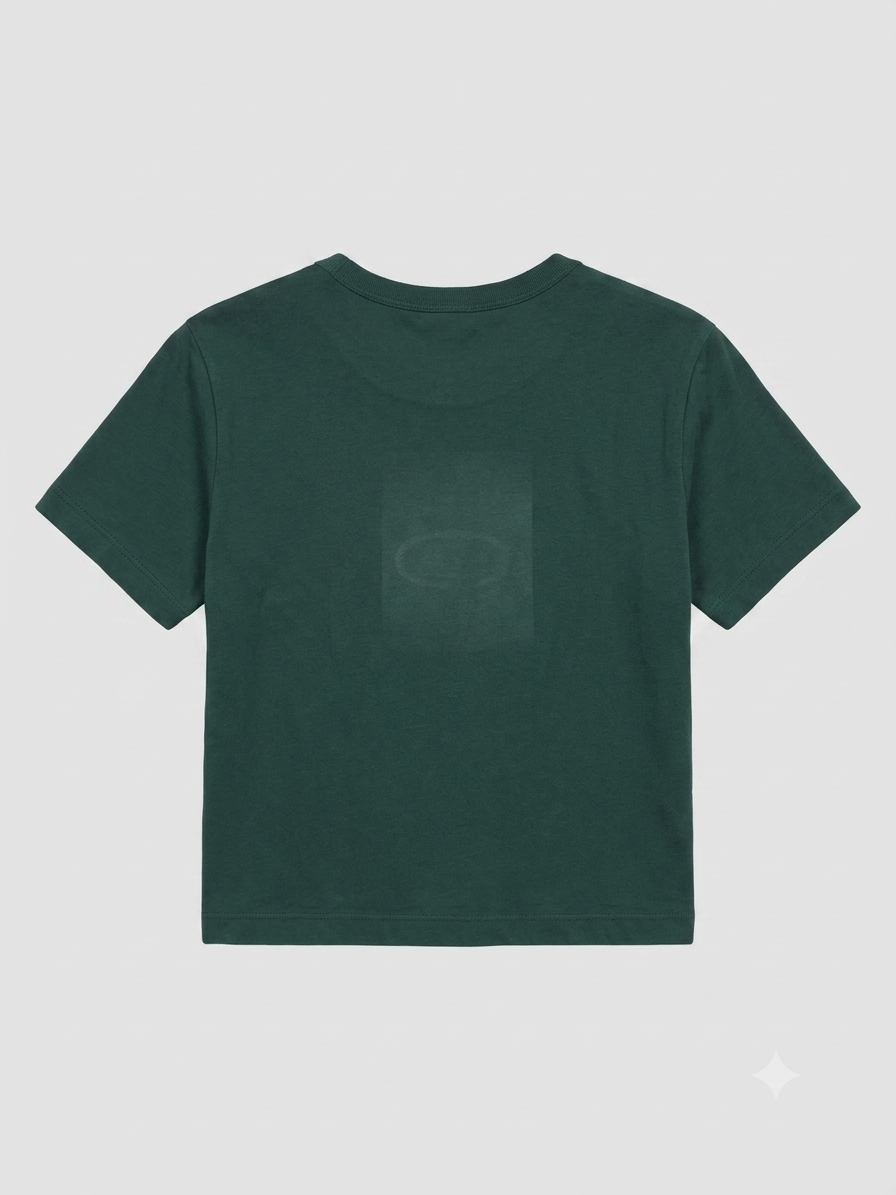 FOREST GREEN LOGO PATCH CROPPED TEE