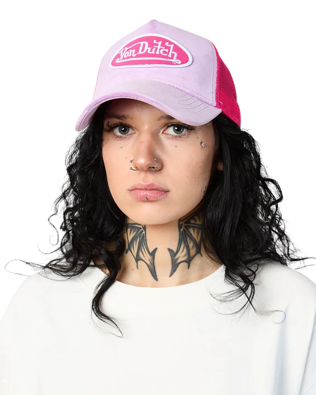 Von Dutch LILAC ICE VELVET TRUCKER HAT