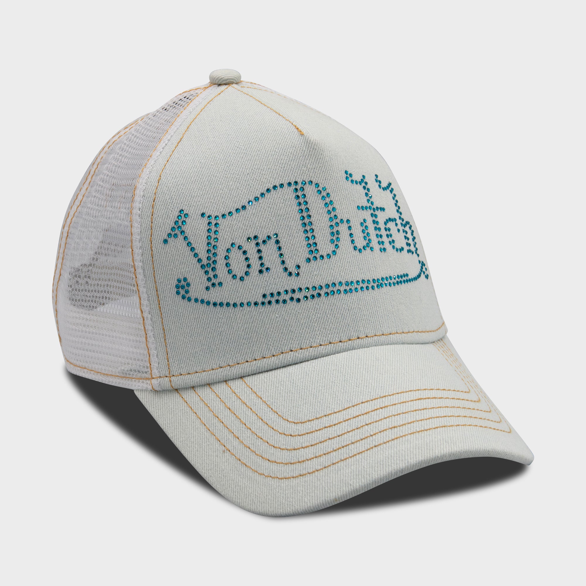 HALF-BLUE BLING TRUCKER