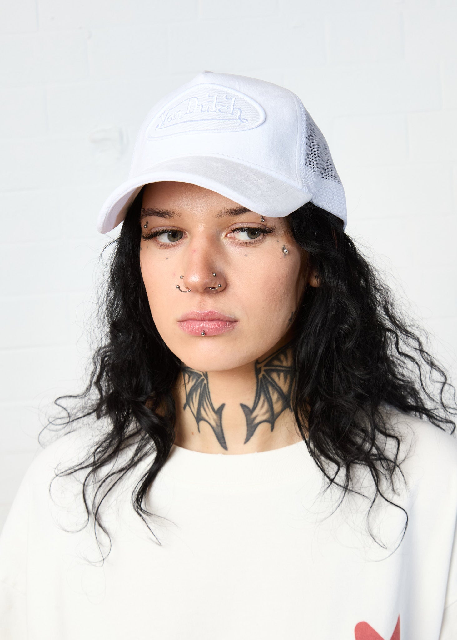 PRISTINE WHITE ON WHITE VELVET TRUCKER