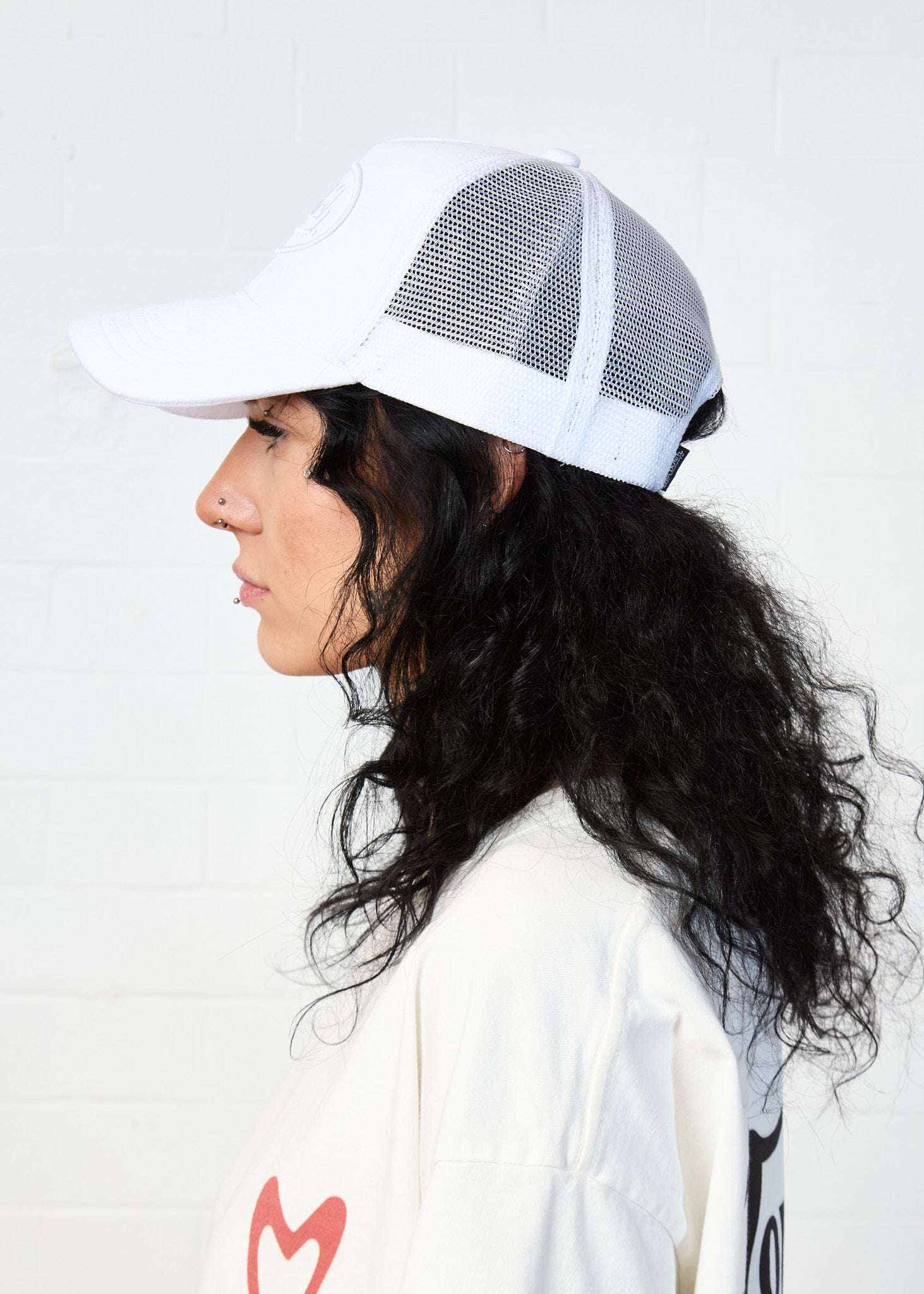 PRISTINE WHITE ON WHITE VELVET TRUCKER