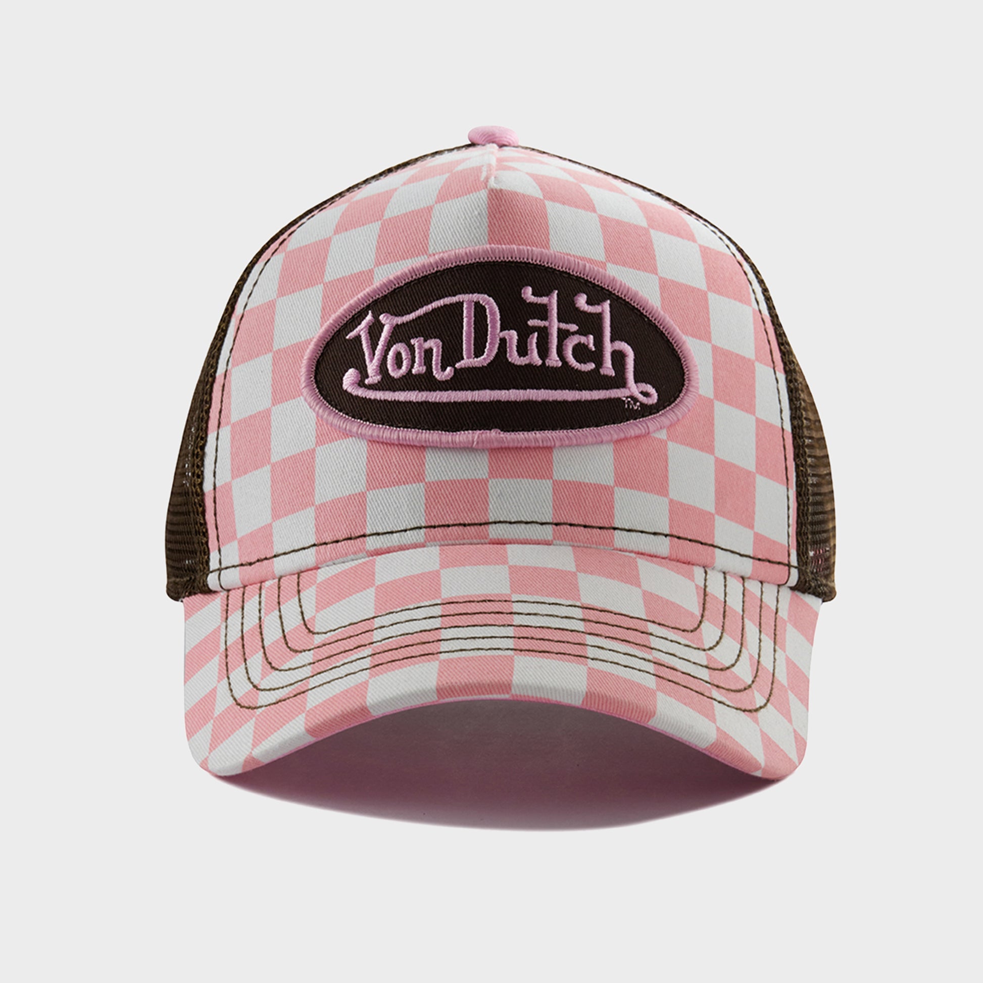 CLASSIC TRUCKER IN PINK CHEQUERBOARD