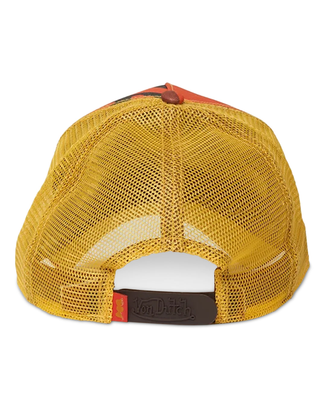 Von Dutch logo ORANGE CAMO TRUCKER HAT