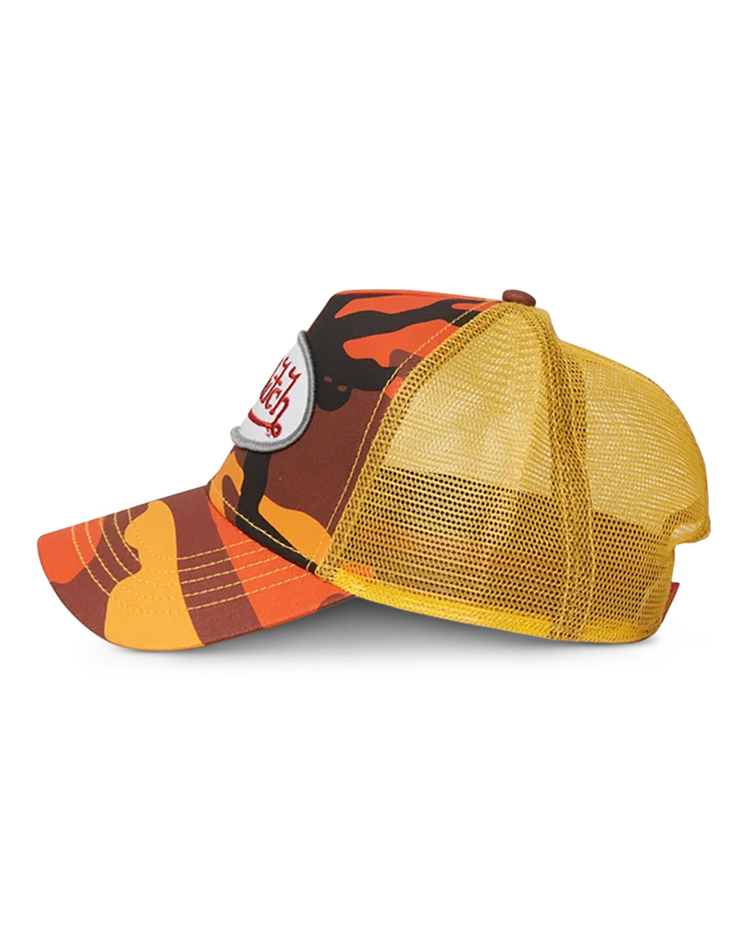 Von Dutch logo ORANGE CAMO TRUCKER HAT
