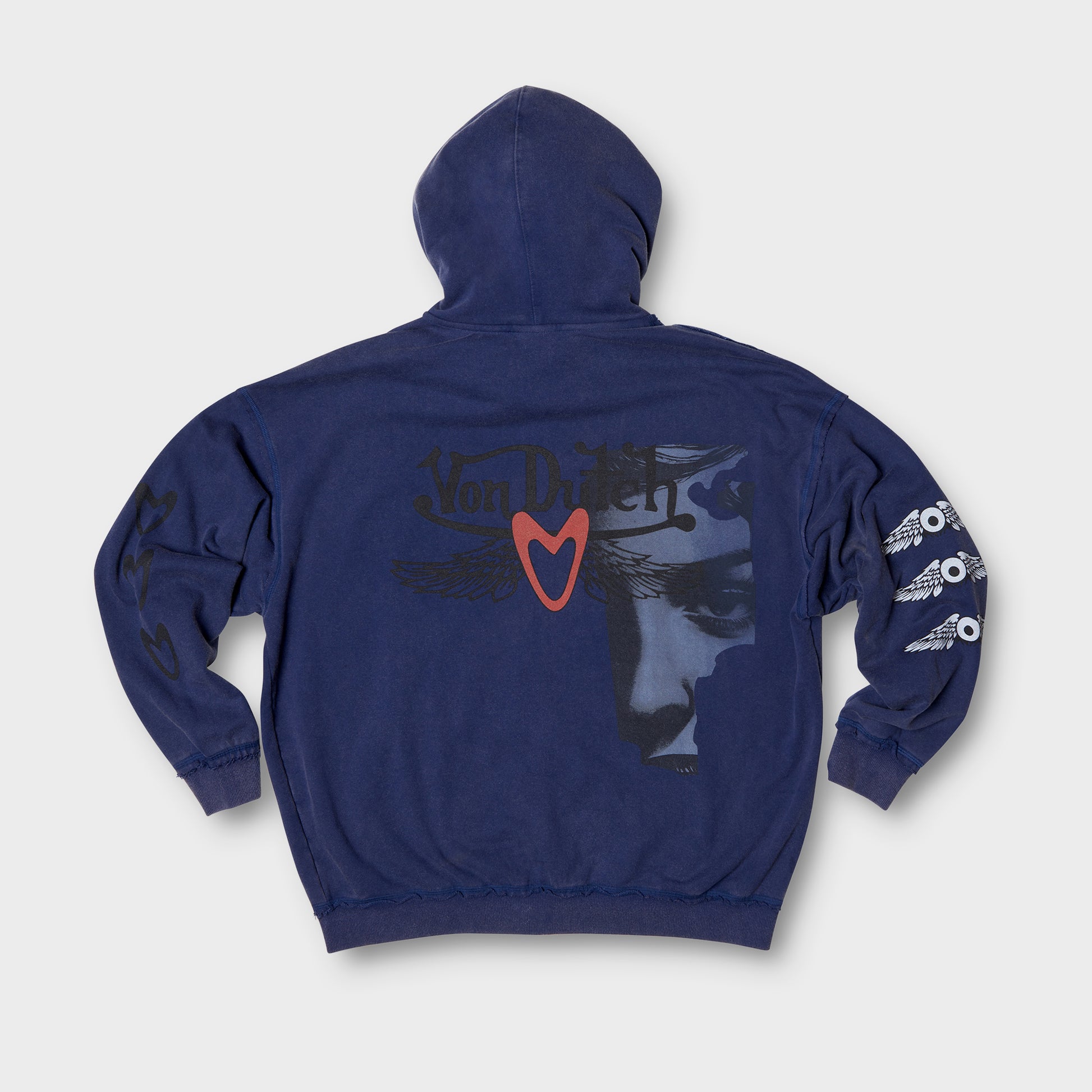 ZIP-UP FACE HOODIE (NAVY)