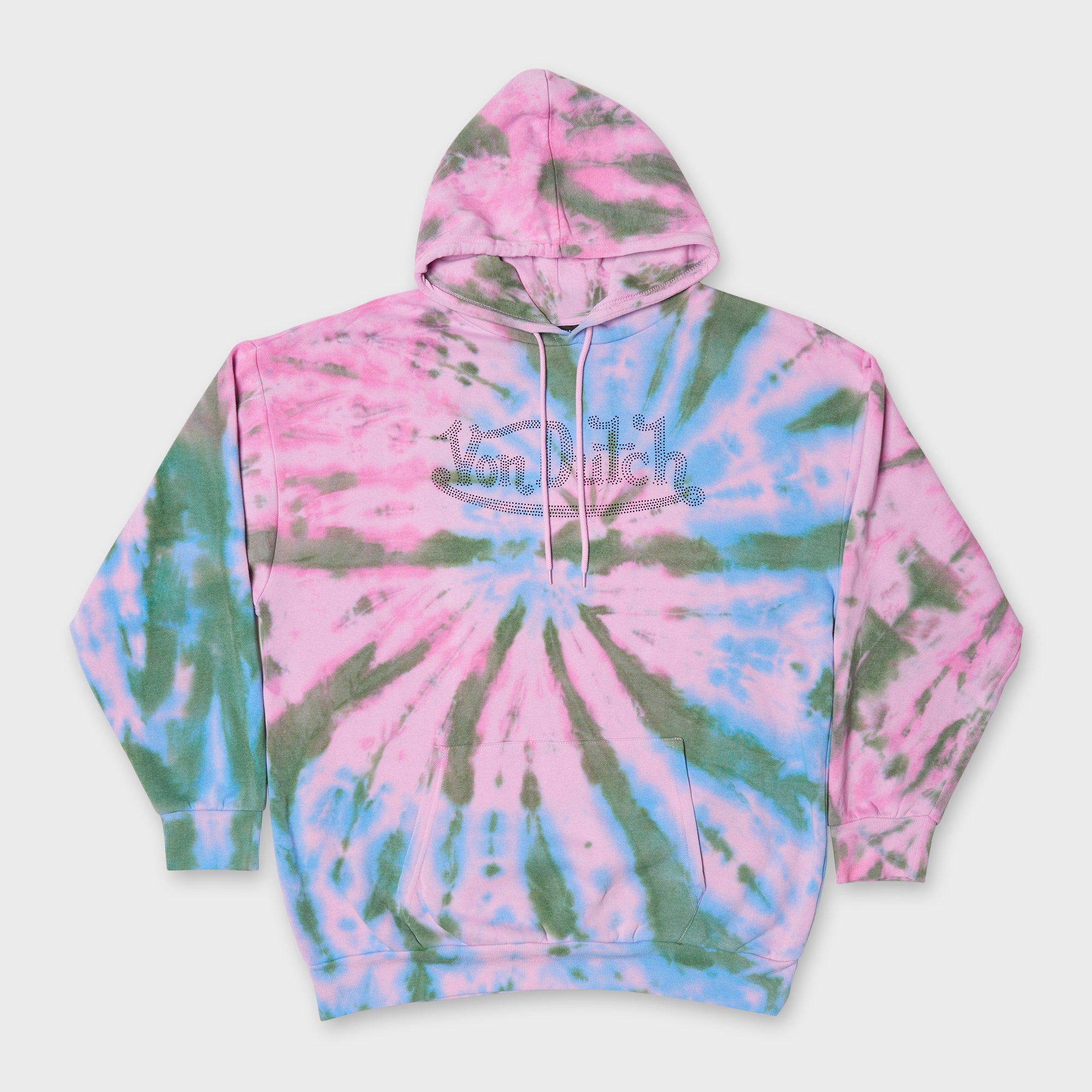 TIE-DYE HOODIE (GREEN BLUE PINK)