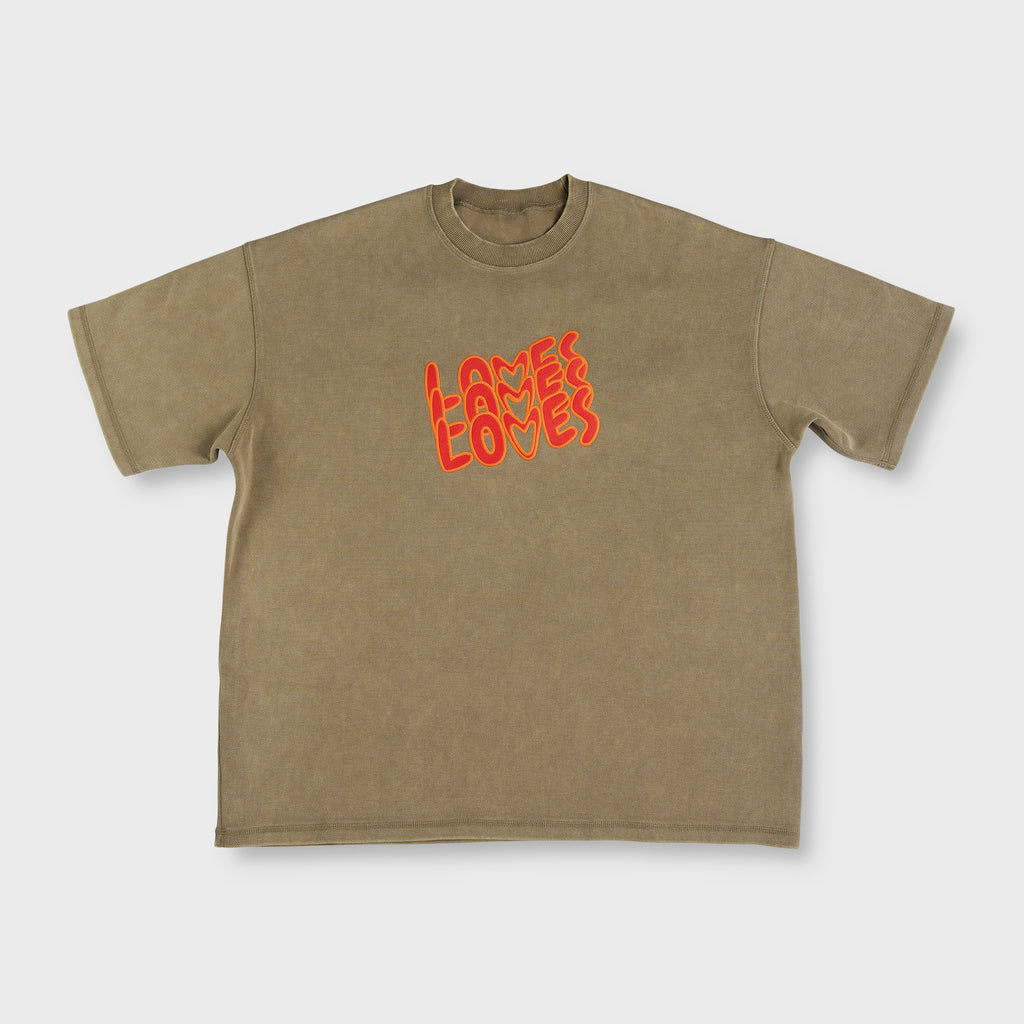 THREE LOVES TEE ( BROWN)