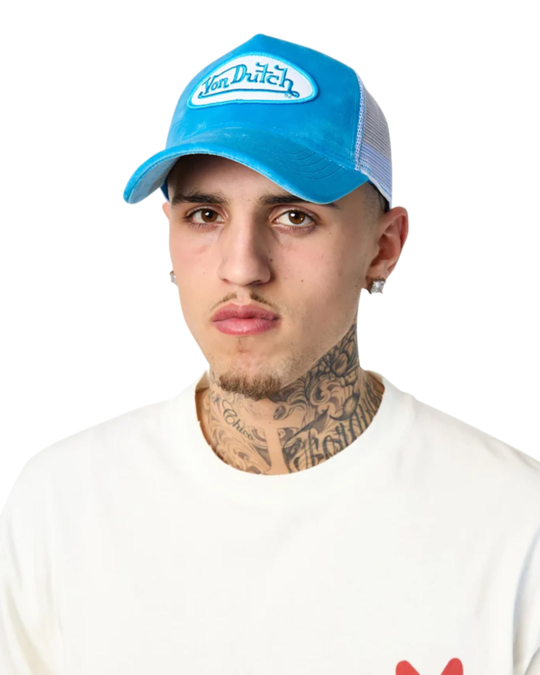 Von Dutch CERULEAN VELVET TRUCKER HAT
