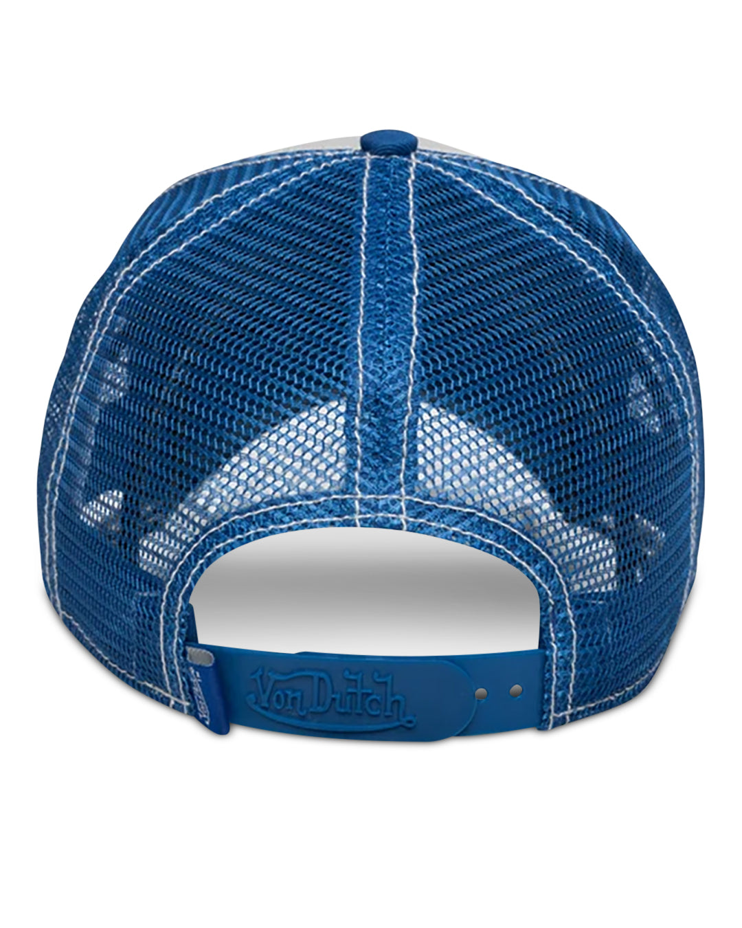 Von Dutch HEAVY EMBROIDERED FLYING EYE TRUCKER HAT IN BLUE