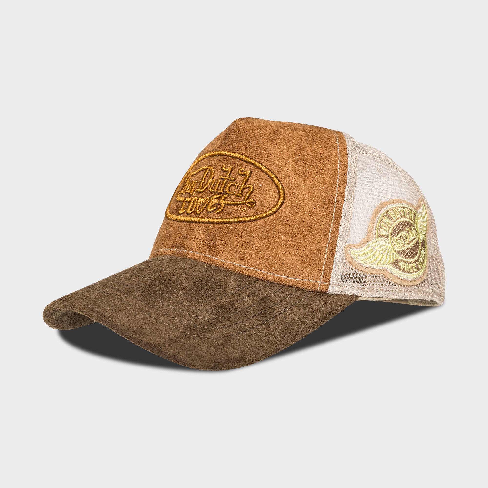 BROWN ON BROWN FAUX SUEDE SIDE PATCH