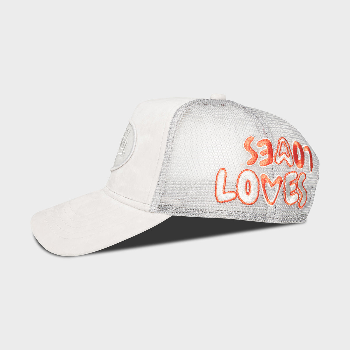 VON DUTCH LOVES SMALL HEART GREY VELVET Trucker Hat