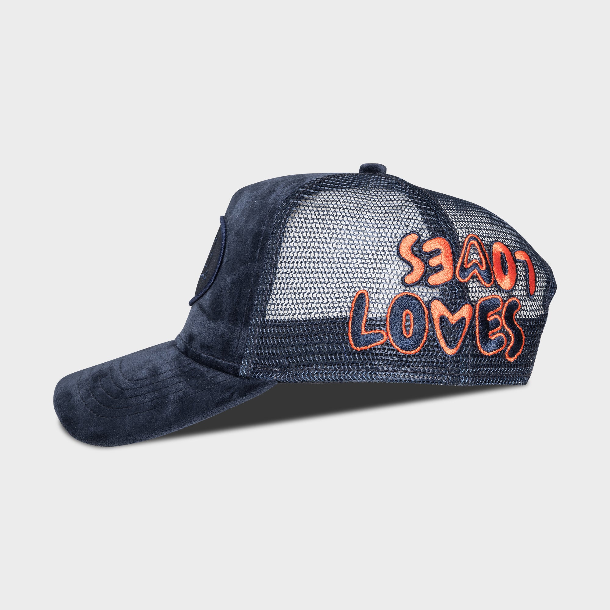 VON DUTCH LOVES SMALL HEART NAVY VELVET