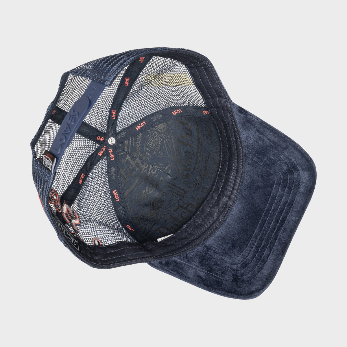VON DUTCH LOVES SMALL HEART NAVY VELVET