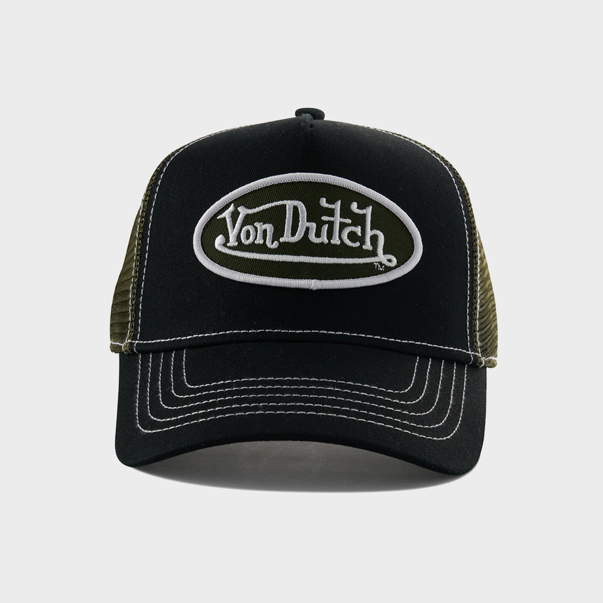 BLACK & KHAKI GREEN TRUCKER