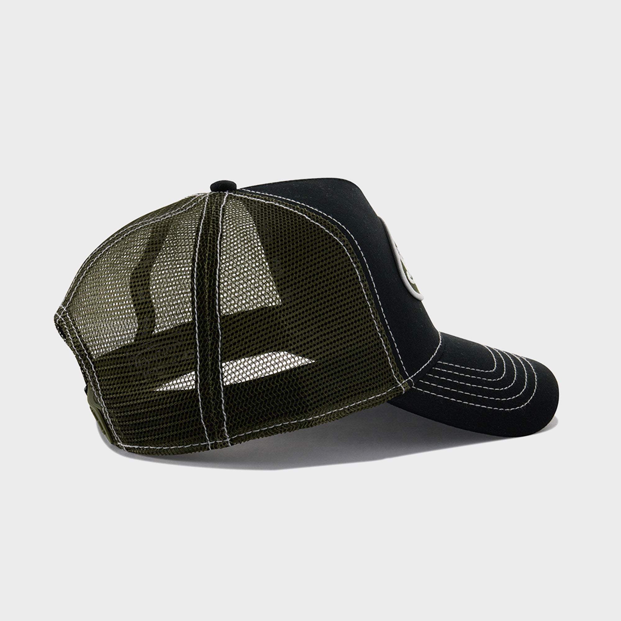 BLACK & KHAKI GREEN TRUCKER