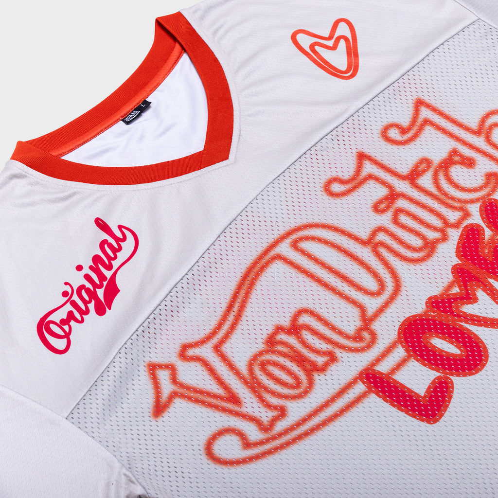 CLASSIC LOVES AMERICAN FOOTBALL JERSEY IN PUTTY & ORANGE