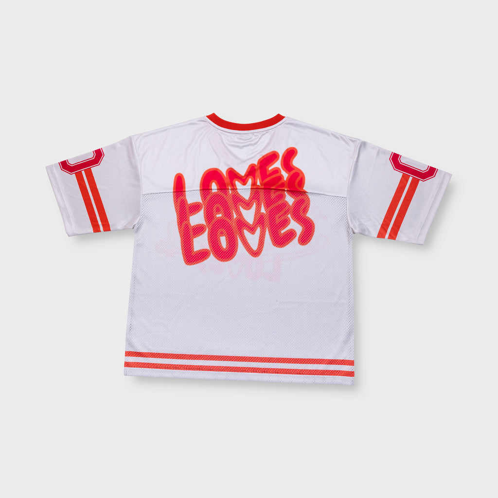 CLASSIC LOVES AMERICAN FOOTBALL JERSEY IN PUTTY & ORANGE