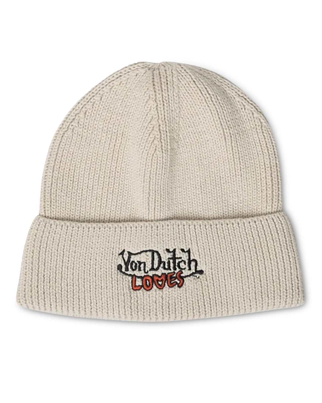 Von Dutch Loves BEANIE in LIGHT BEIGE