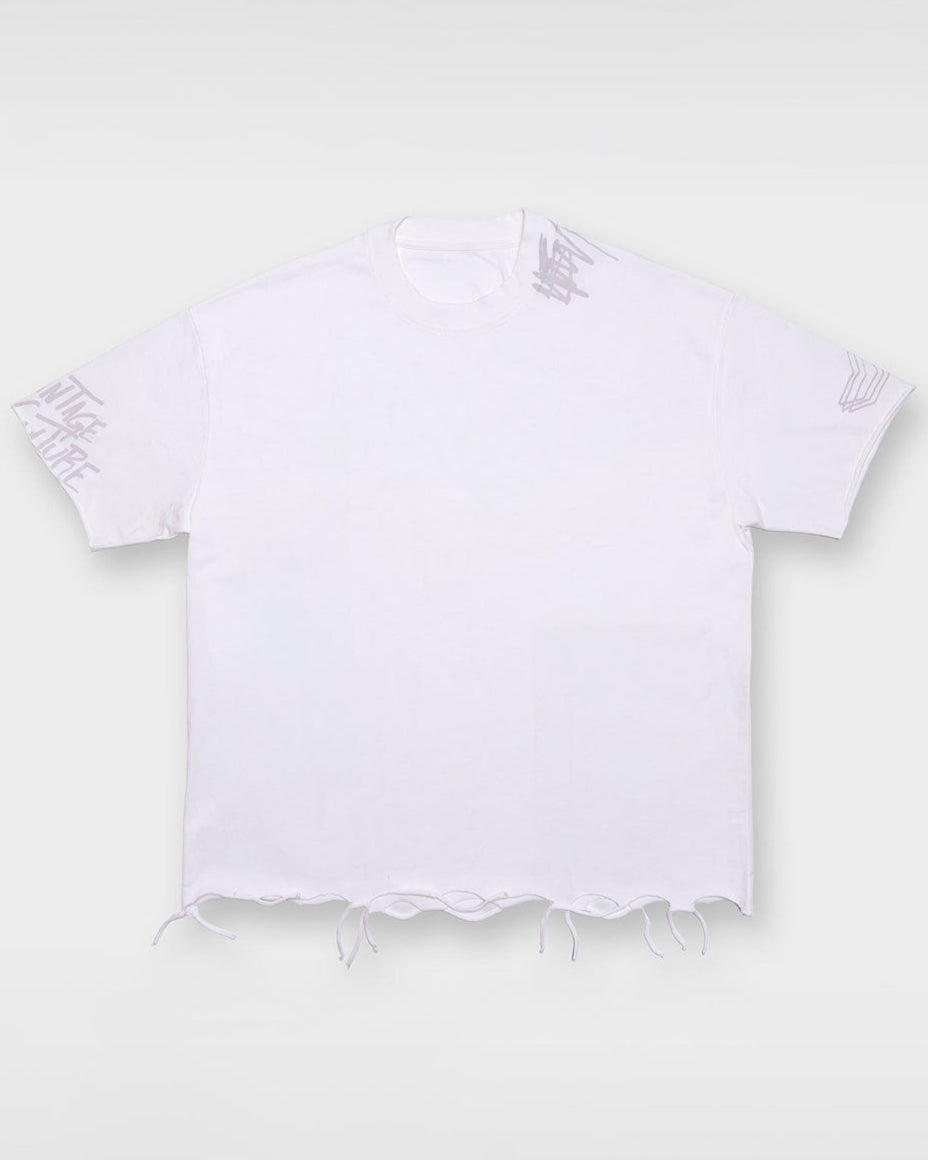 VINTAGE CULTURE X VON DUTCH LOVES DISTRESSED WHITE T-SHIRT