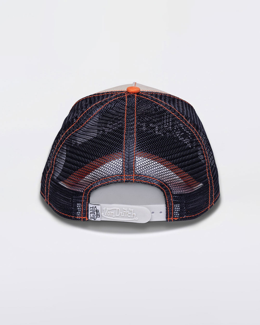 PRE-ORDER VINTAGE CULTURE X VON DUTCH LOVES ORANGE GREY DISTRESSED TRUCKER