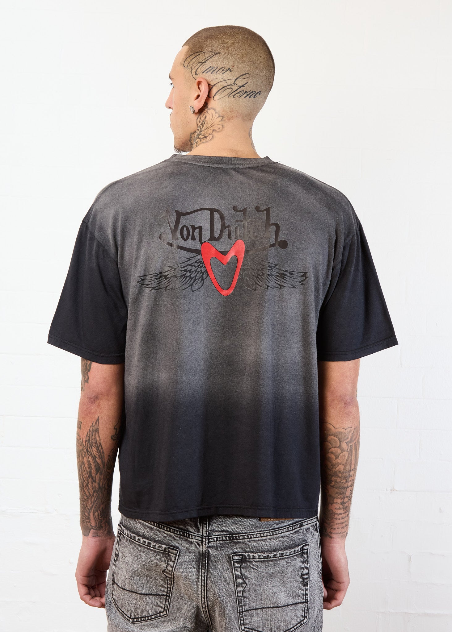 HEART TEE (VINTAGE WASHED BLACK)