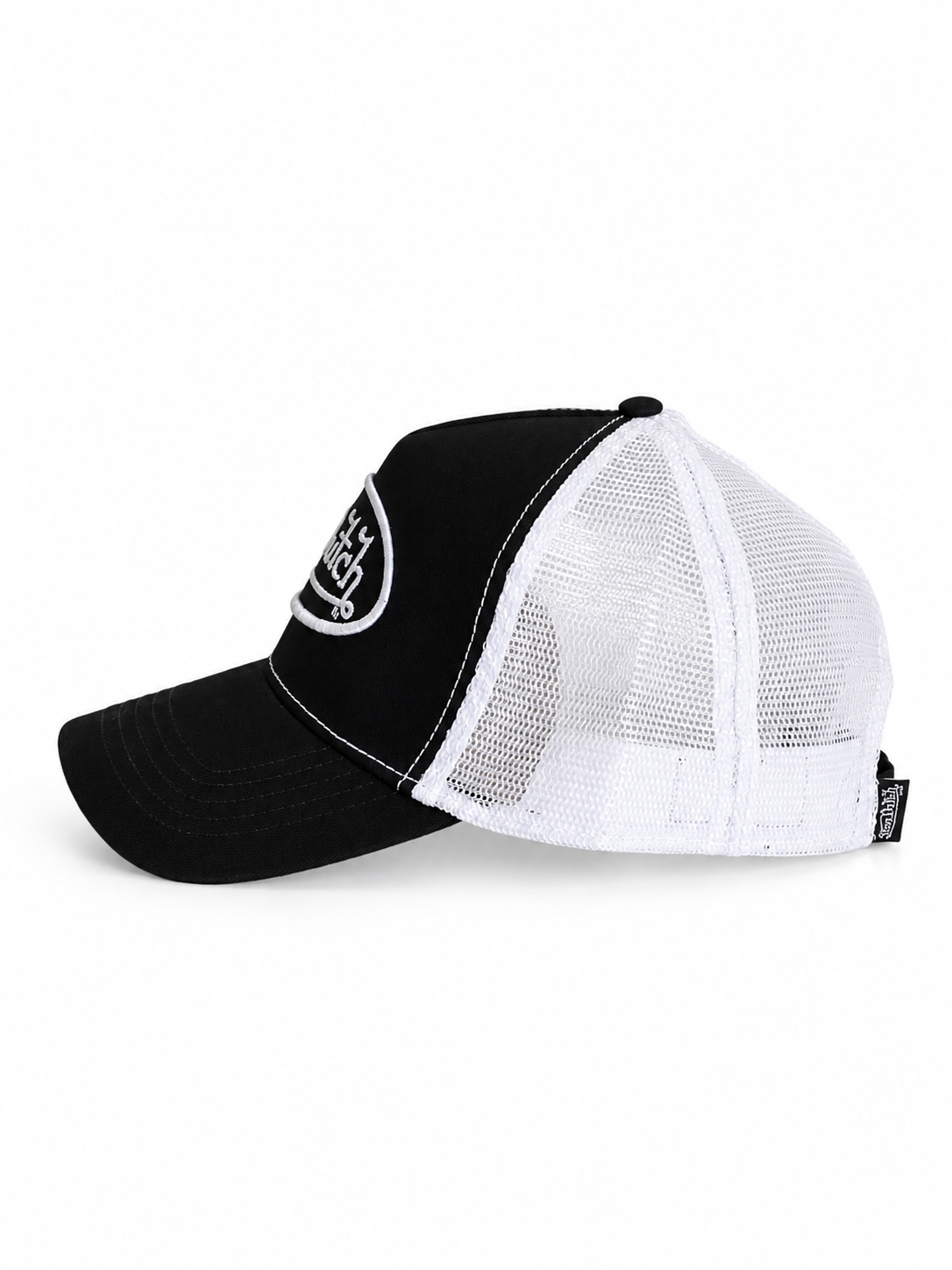 Von Dutch Black and WHITE TRUCKER HAT WITH DAD FASTENING