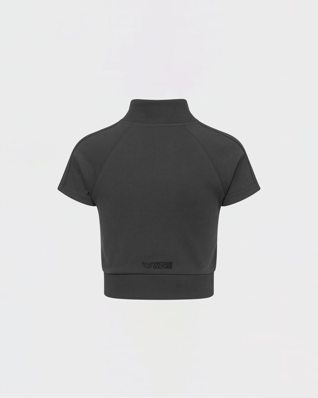PRE-ORDER VINTAGE CULTURE X VON DUTCH LOVES HIGH NECK ZIP-UP TOP (BLACK)