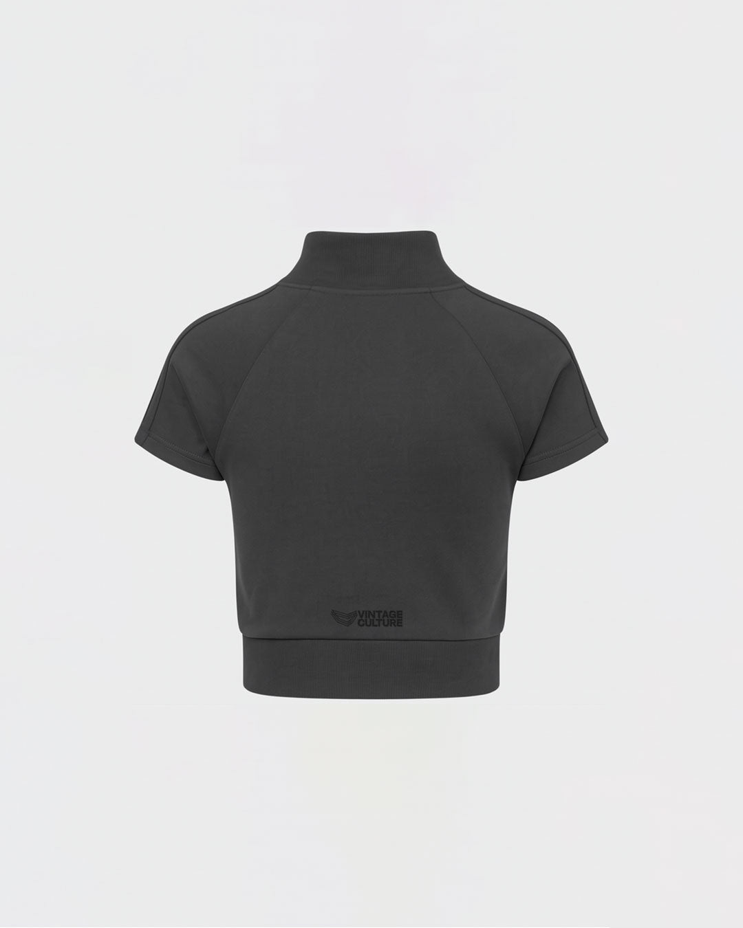 VINTAGE CULTURE X VON DUTCH LOVES HIGH NECK ZIP-UP TOP (BLACK)