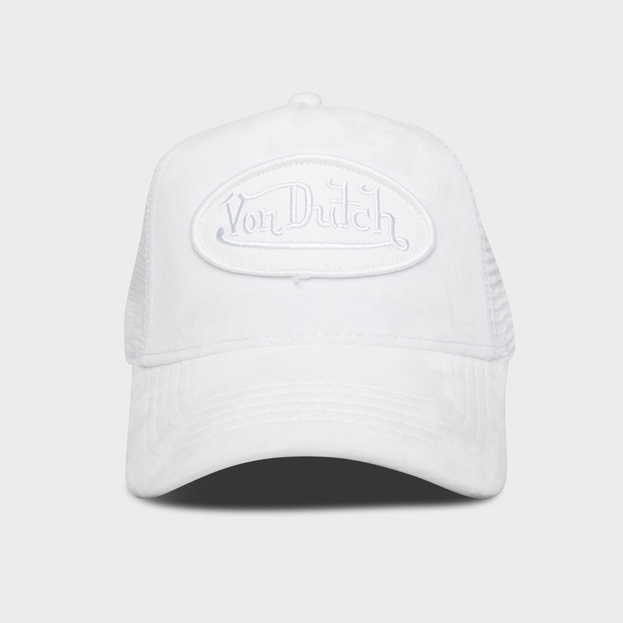 PRISTINE WHITE ON WHITE VELVET TRUCKER