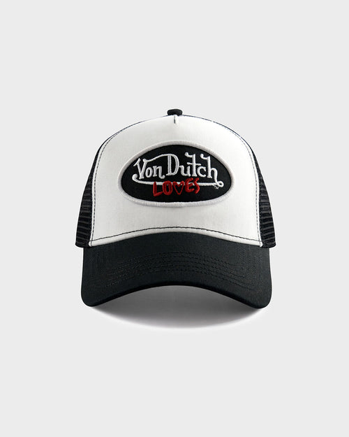 BLACK & WHITE VON DUTCH LOVES CLASSIC TRUCKER