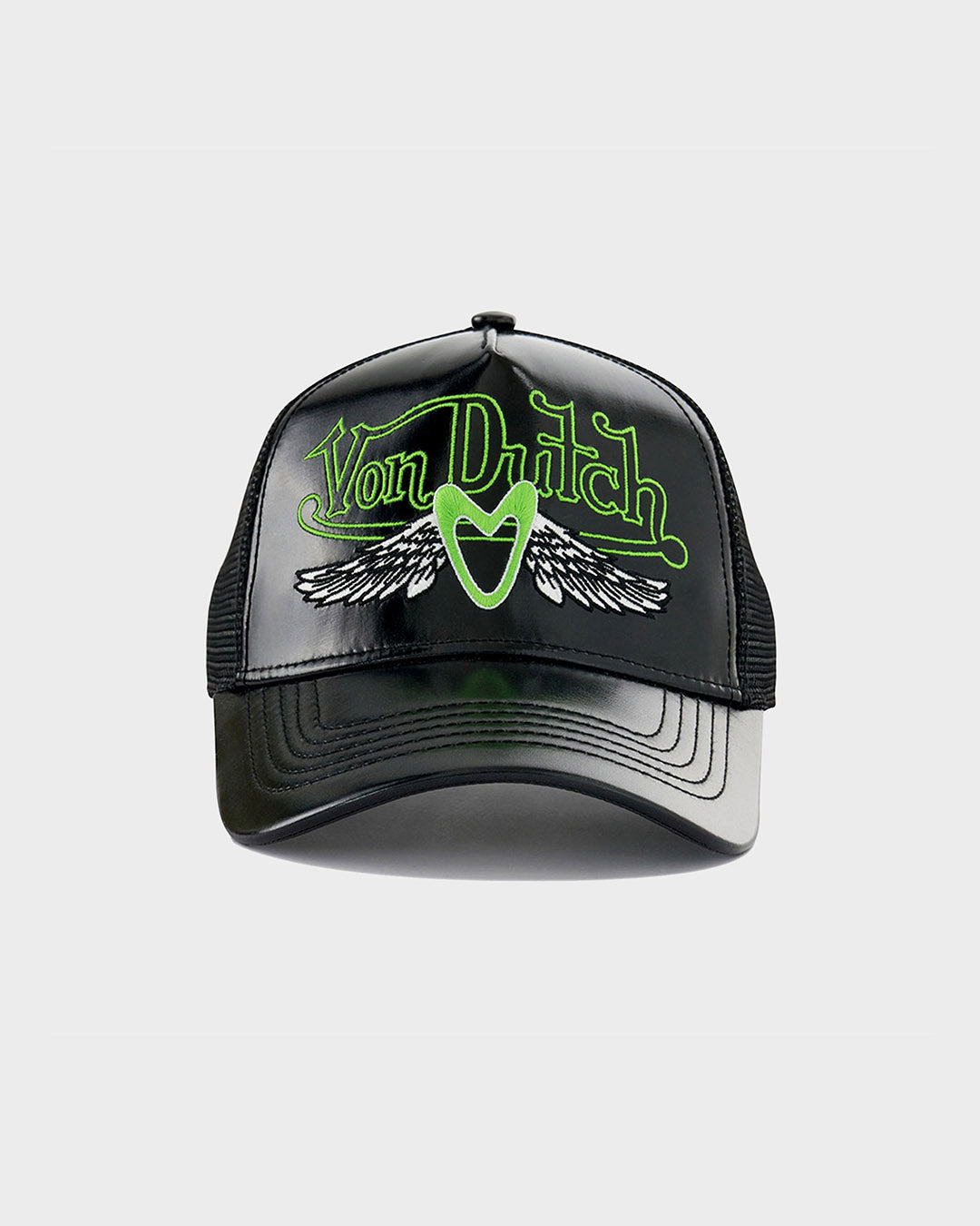 IRIDESCENT BLACK AND GREEN TRUCKER
